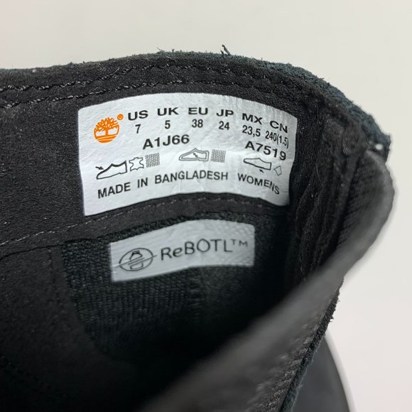 Timberland Courmayeur Valley Chelsea Boots Nubuck Leather Booties Black Size 7 - Picture 7 of 7